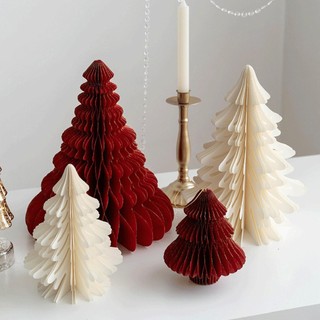 Christmas Honeycomb Table Decorations 2PCS Desktop Christmas Tree Ornament Paper Christmas Ornaments for New misevn