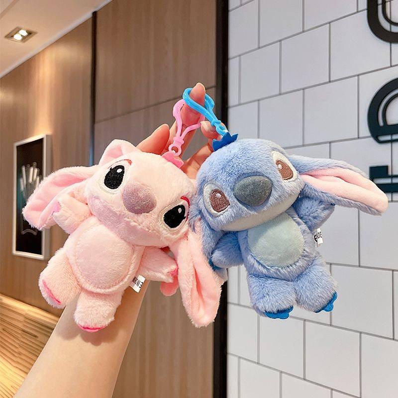 Plush Stitch Doll Schoolbag Pendant Cute Stitch Couple Keychain Birthday Gift Student Small Gift EVT