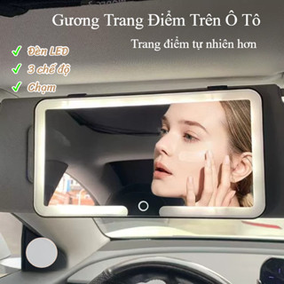  Gương Trang Điểm Trên Ô Tô Với Đèn LED 3 Chế Độ Ánh Sáng Gắn Chắn Nắng Xe Hơi Màn hình cảm ứng tự động 