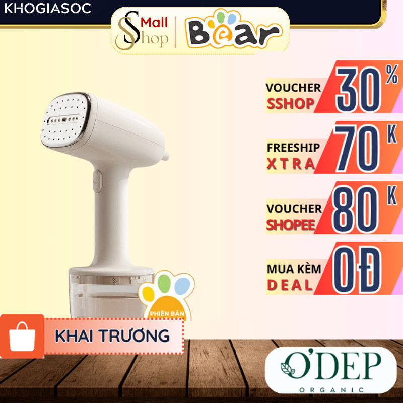 Bàn ủi hơi nước cầm tay 1000W Bear  Chính hãng 260ml, hơi nước mạnh làm nóng nhanh GTJ-D10M1 - SSHOP