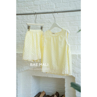  BAE MALI - SP963 Bộ mặc nhà thô boil thêu hoa ba lỗ quần đùi 