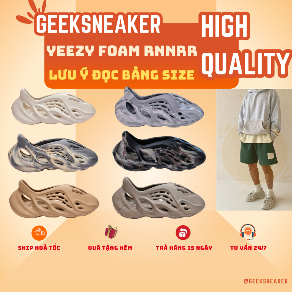 [GeekSneaker4] Giày Sneaker YZ FOAM Runner - Chất liệu Eva, mang Tăng Size