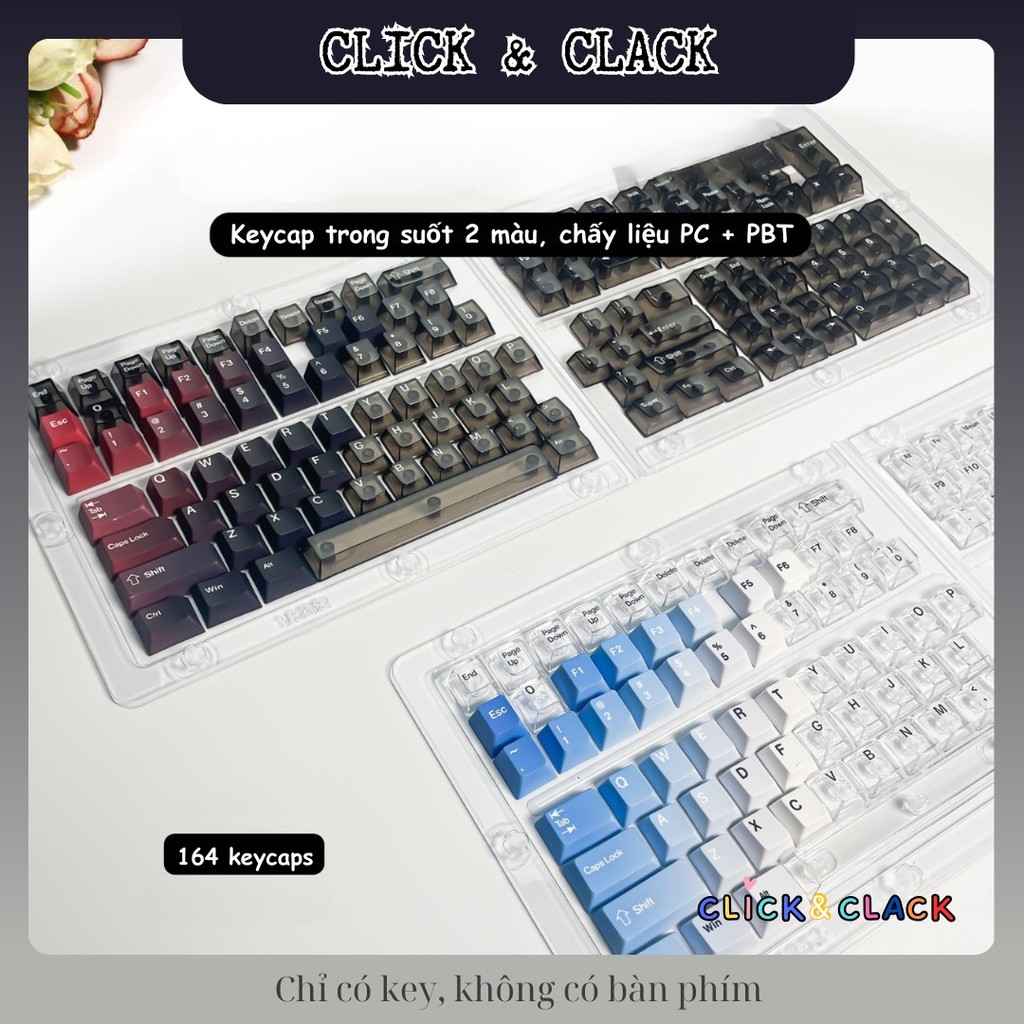 Keycap xuyên led gradient ninja (Side Print) mạch xuôi - PBT doubleshot Dùng Cho Bàn Phím Cơ Led RGB | BigBuy360 - bigbuy360.vn