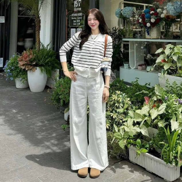 Quần Jeans Ống Loe rộng Màu Trắng Form Rộng Dài  168.fashion | BigBuy360 - bigbuy360.vn
