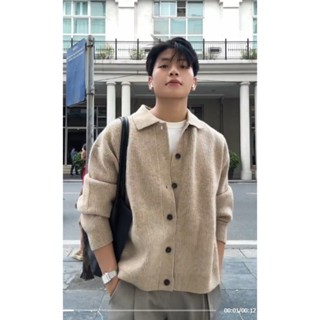 Áo Cardigan len đan Cổ bẻ nam form rộng chất len dày dặn không bai xù - DATAMAN - MMBWC607