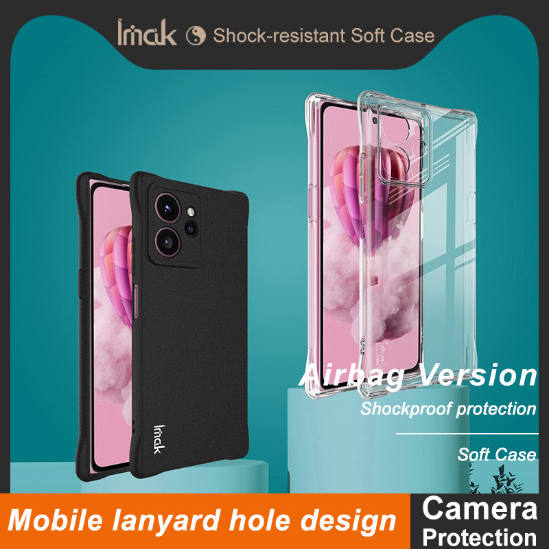 Imak HMD Skyline 5G Vỏ chống sốc Vỏ TPU mềm trong suốt Túi khí Vỏ silicon màu đen mờ