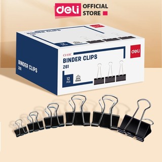  Kẹp Giấy Tài Liệu Deli - Hộp 12 Chiếc Kẹp Bướm Đen Giấy Tờ Cho Học Sinh Văn Phòng - Nhiều Kích Thước Tiện Lợi Giá Rẻ 