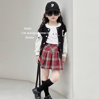 Váy bé gái Yinlama được kiểm tra Preppy Váy xếp ly được kiểm tra Váy trẻ em