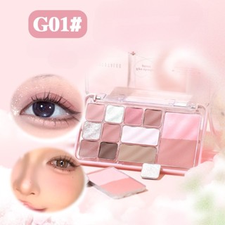 Gogo tales Bảng phấn mắt Gogo dance eye shadow plate Bột nhiều màu tinh tế sửa chữa trang điểm má hồng bảng trang điểm ba trong một Matte Pearlescent trang điểm hàng ngày ánh sáng trang điểm ligh