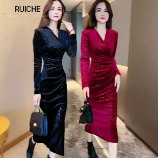 RUICHE váy Đầm váy nữ body đầm Fashion Đơn giản Phong cách Korean WLQ24A0UTM 47Z241119