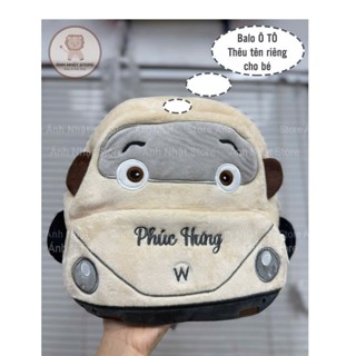(THÊU TÊN) Balo Xe Hơi - Balo Ô Tô Thêu Tên Riêng Cho Bé đi học mẫu giáo đáng yêu dễ thương
