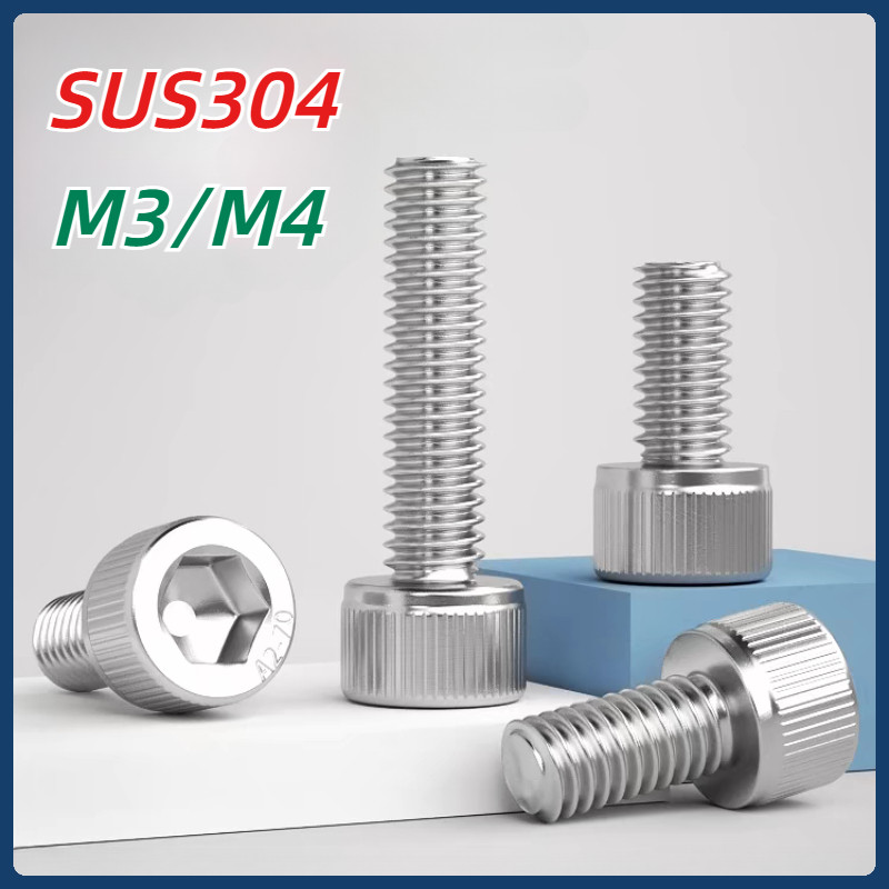 [MX1] Bulong LGC đầu trụ inox 304 M3 / M4  Bulong lục giác đầu trụ Inox 304 M3 M4, Ốc lục giác inox 