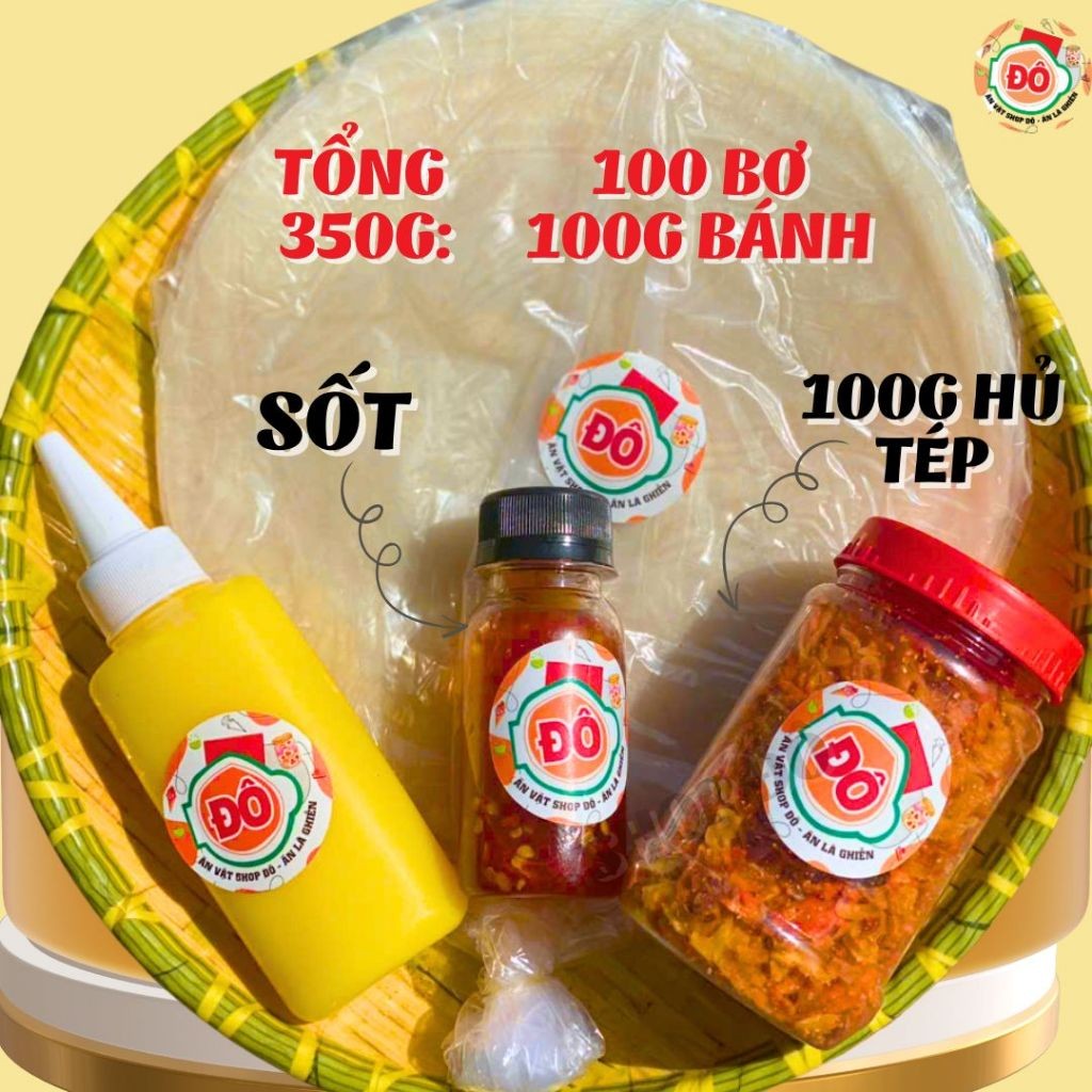 [Combo 350g ] Bánh Tráng Phơi Sương Muối Tép Hàn100g bơ + 100g TÉP HÀNH - 100g bách hóa đô