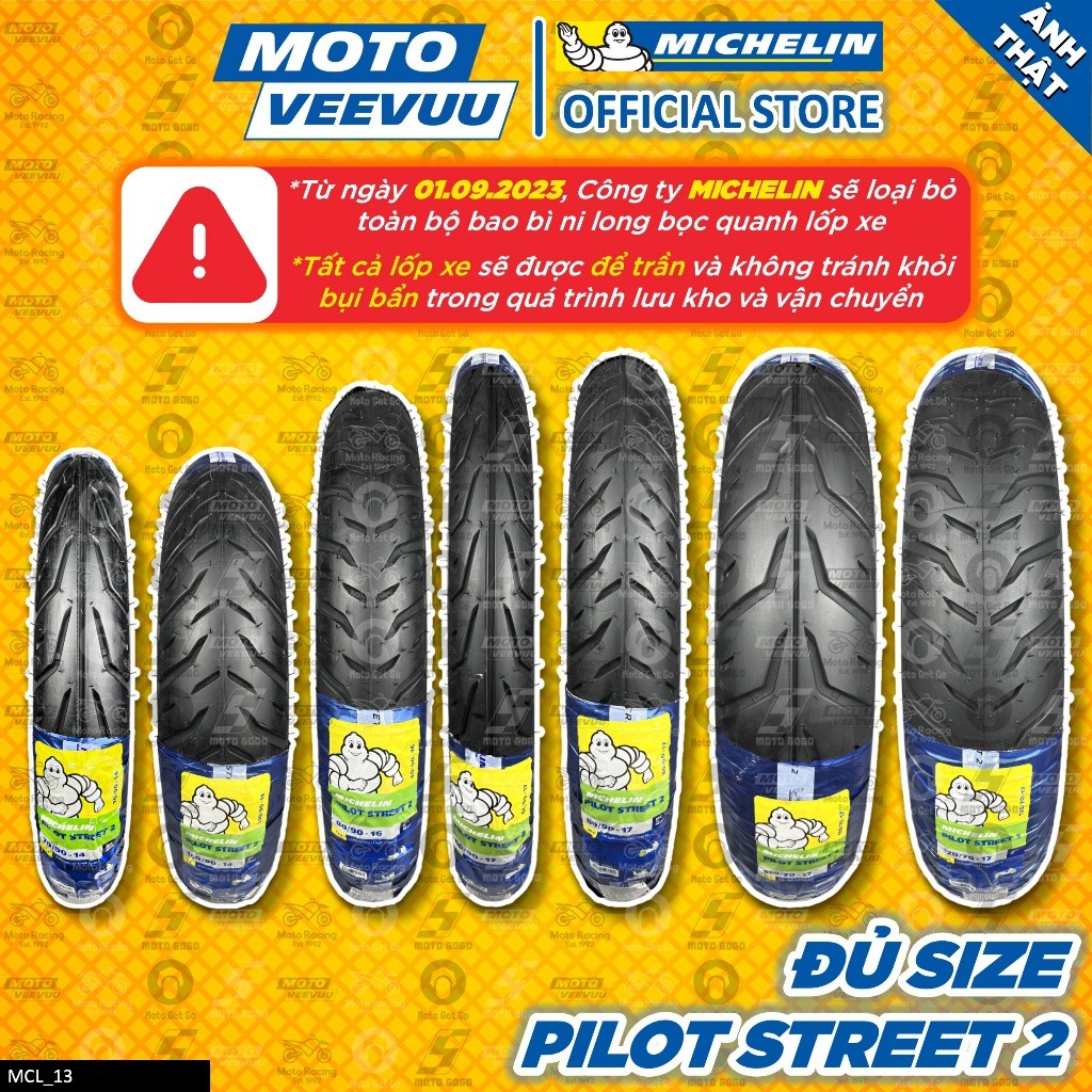 [MTVV] Vỏ lốp xe máy MICHELIN Pilot Street 2 đủ size 60 70 80 90 100 110 120 130 140 150 10 14 16 17<END>