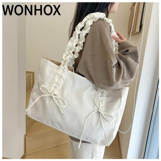 WONHOX  Túi đeo chéo , Túi đeo vai ngăn nội thất Nylon, Túi dây kéo nội thất Túi xách nữ dung tích lớn