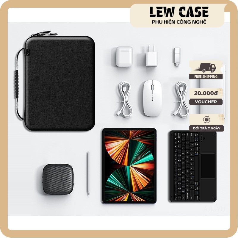 Túi chống sốc va đập cho Tablet màn hình 8inch đến 13 inch kèm ngăn phụ kiện dây đeo