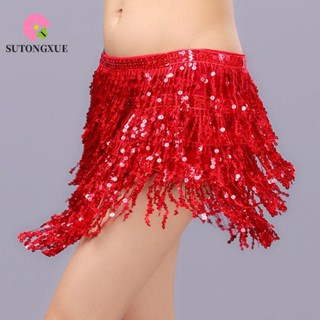 Sutongxue Đai Khiêu Vũ Bụng Tua Rua Đai Nhảy Múa Kim Sa Lấp Lánh Cho Nữ Cho Bé Gái Ấn Độ Khiêu Vũ Bụng Trang Phục