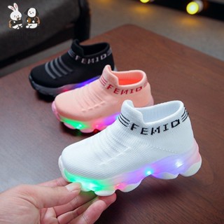  Kimi Kids Classmate LED ánh sáng bay đan giày thể thao bộ vớ giày 