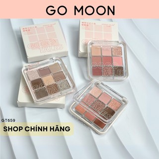  Bảng Phấn Mắt GOGO TALES 9 Ô GT659 Nhũ Lì Trang điểm mắt Tone hồng khói nâu đất gogotales 11g gomoonshop 