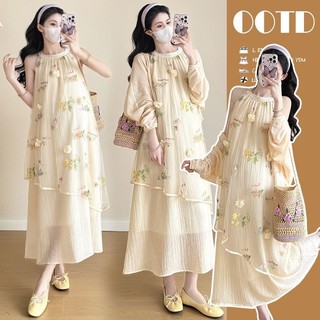 [8-10 Days] Váy Bầu Mùa Xuân Hè Ngọt Ngào: Thiết Kế Thanh Lịch, Họa Tiết Thêu, Dáng Rộng Thoải Mái