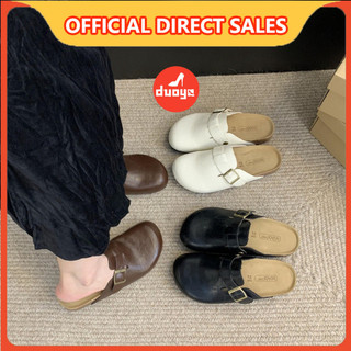  Nhà máy Duoya Tóc Thẳng ~  Hàng có sẵn  Giày Birkenstock Bề mặt da dày đế dày Nữ 2024 Xuân Hè Baotou Nửa Dép mặc ngoài Giày Muller Miễn phí vận chuyển 