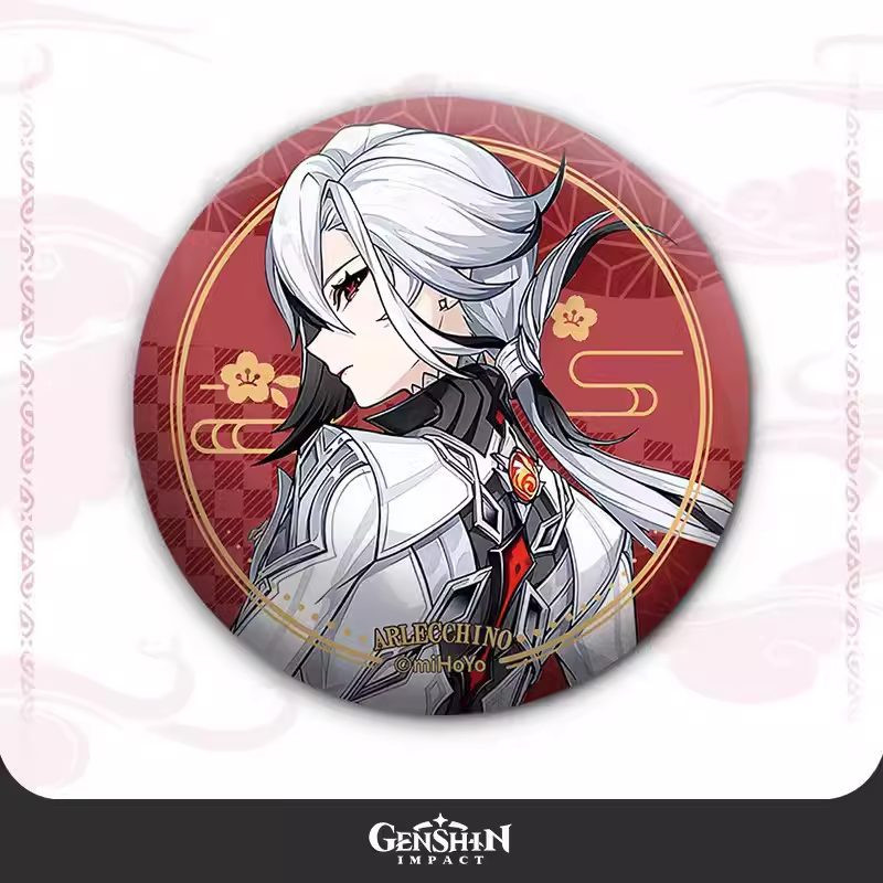 [ BADGE ] Arlecchino Theme Series Character Badge - Genshin Impact Huy Hiệu Tròn Size 58mm