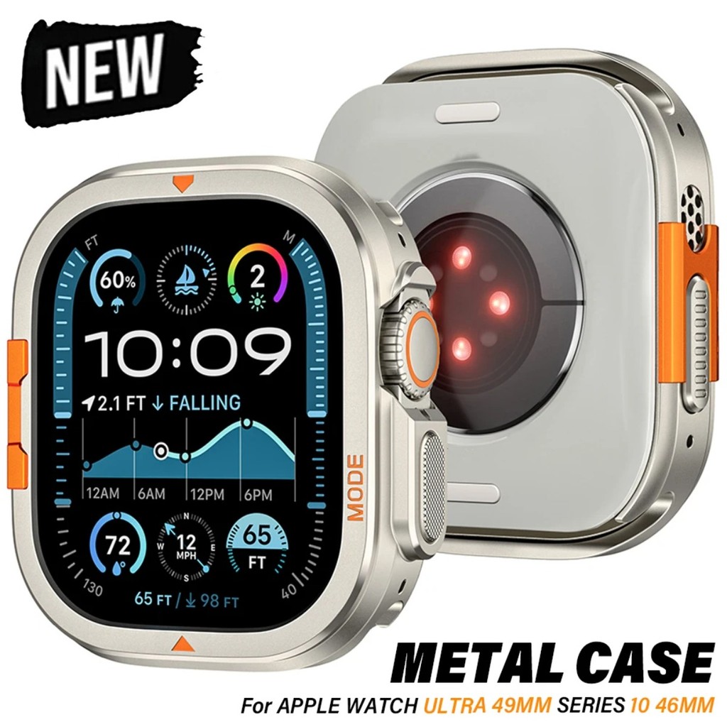 Vỏ hợp kim nhôm Khung cản trước MEN Vỏ kim loại cho Apple Watch Ultra 49mm S10 46mm iWatch Series Ul