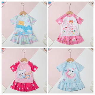 Bộ bơi Bé gái chống nắng, nhanh khô LITIBABY kèm chân váy size 3 đến 10 tuổi