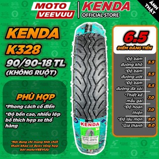   MTVV  Vỏ lốp xe máy KENDA 90 90-18 TL K328 GN125 GN125-2F không ruột<END> 