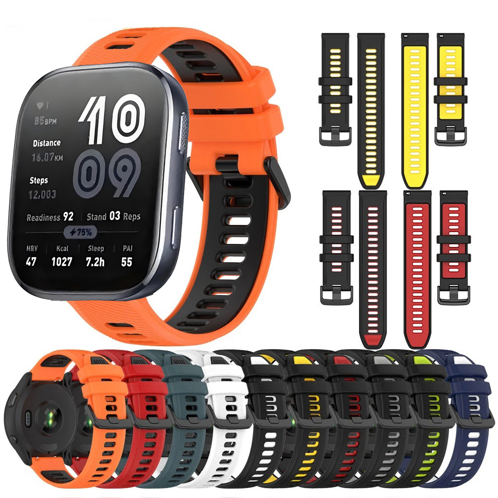 Dây đeo silicon thể thao cho Amazfit Bip 6 5 Bip6 Đồng hồ thông minh Nhanh 22mm Dây đeo cổ tay thoán