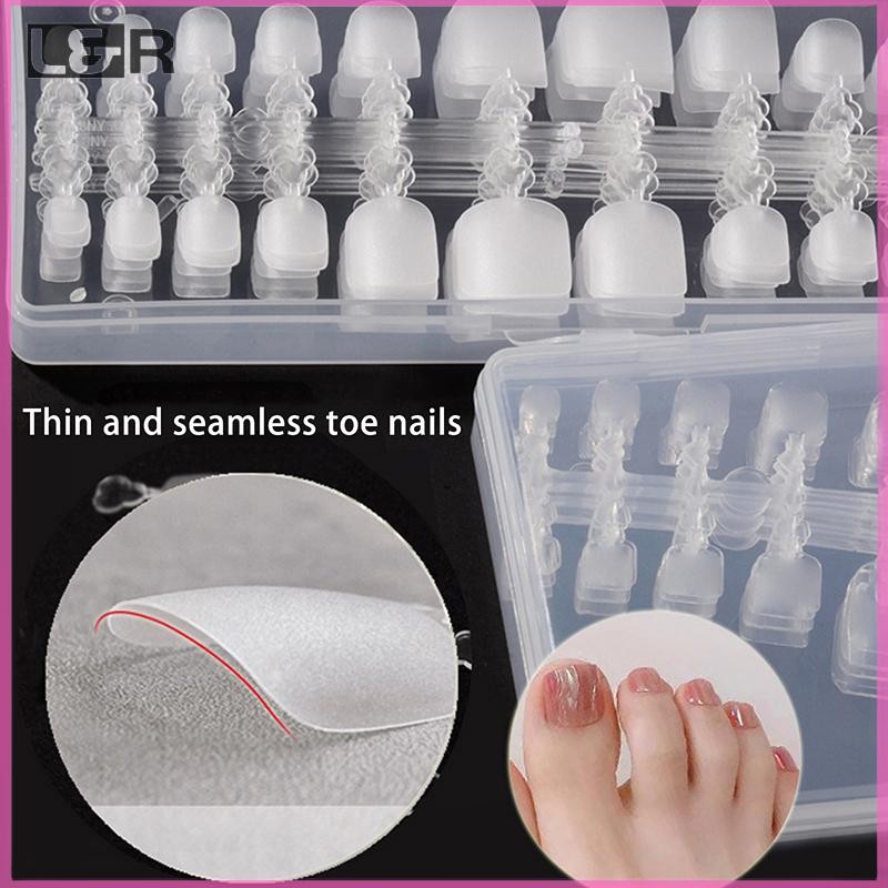 < L & < 120 / 504 CÁI Bấm móng chân với bộ keo dán móng tay, tập tin Gel mờ Mũi móng tay Full Cove N
