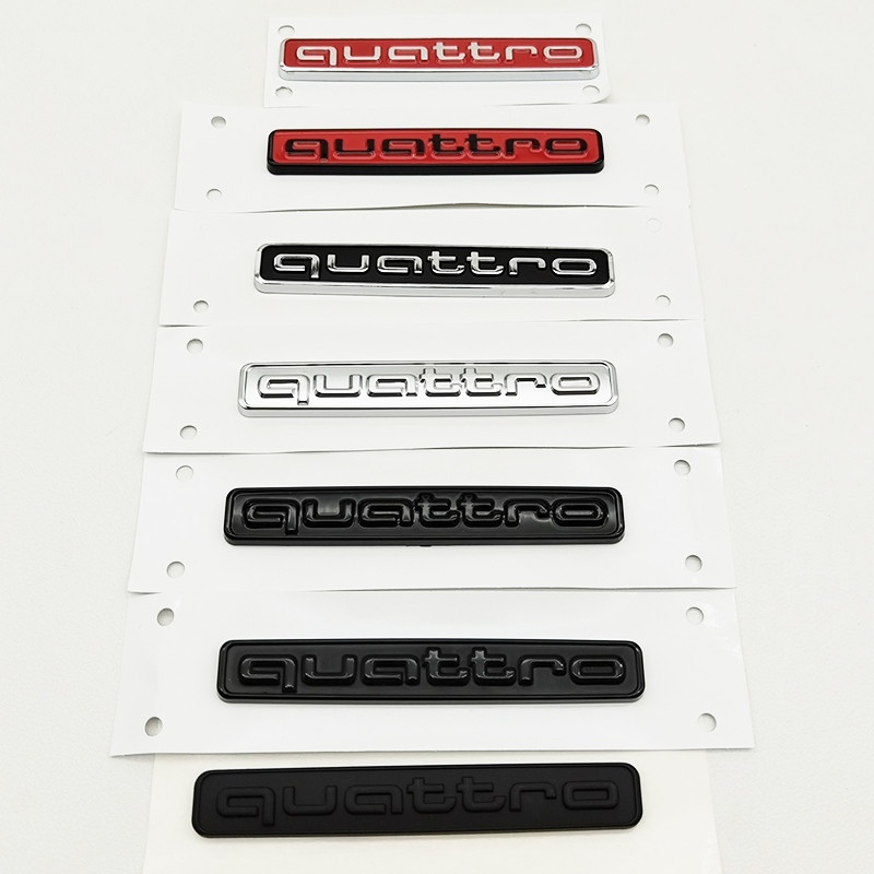 3D ABS Đen Logo Quattro Quốc Huy Decal Xe Huy Hiệu Cho Xe Audi A3 A5 A4 A6 A7 A8 A1 A2 S3 S4 TT Q3 Q