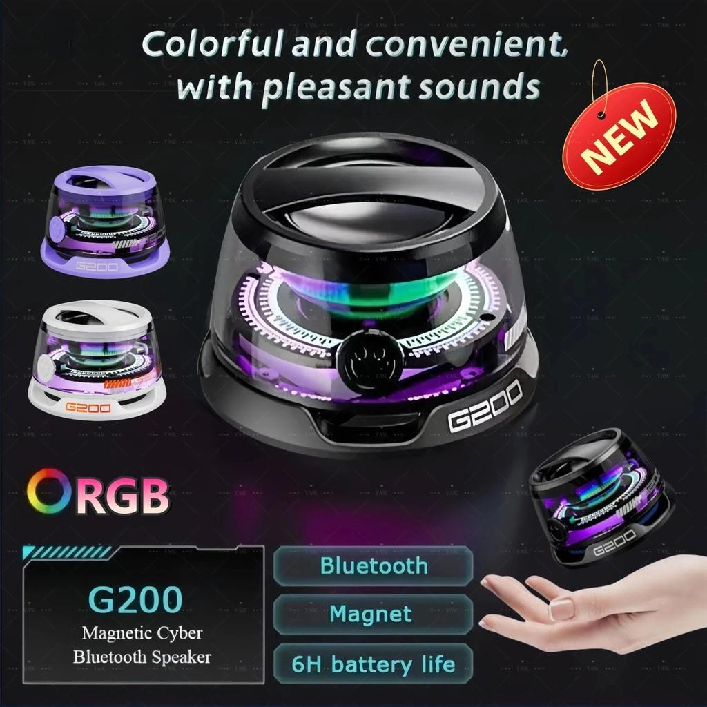 Loa mini từ tính không dây Bluetooth G200 RGB mới, loa bass stereo mini Feiy