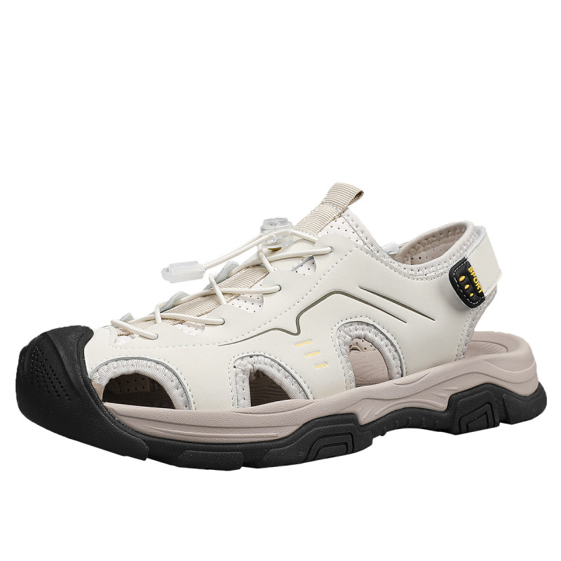 Giày Sandal Nam Size Lớn Thời Trang Phiên Bản Hàn Quốc Da Thật Thể Thao Thường Ngày Thoáng Khí Đi Bi