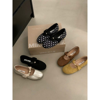 (HÀNG SẴN) Giày búp bê mũi tròn da lộn OKLEIBO bst thu đông 2025 mã B918