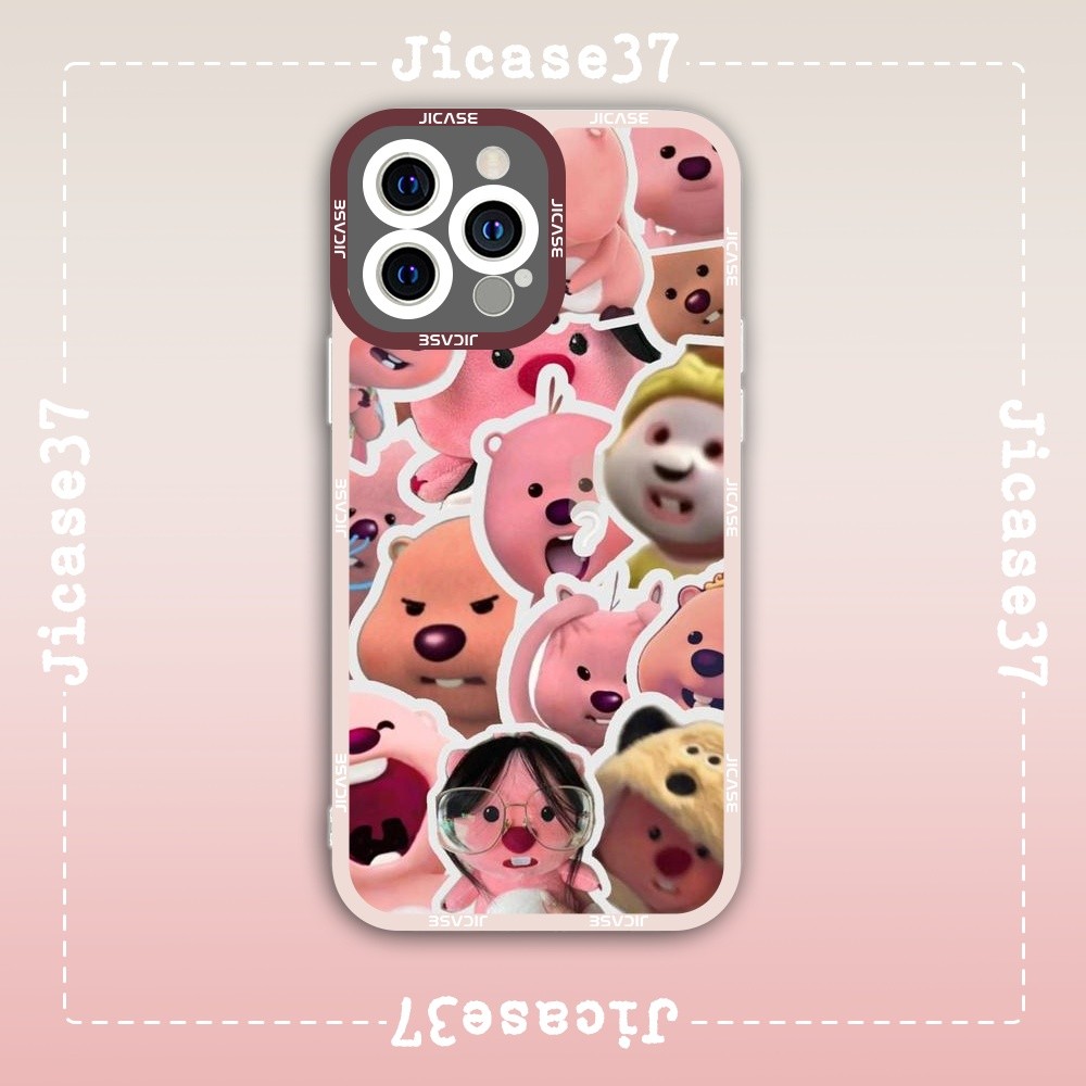 Ốp lưng iPhone Cạnh Vuông Samsung Xiaomi Oppo Loppy miniso mẫu ghép nhiều ảnh họa tiết đơn giản dễ t