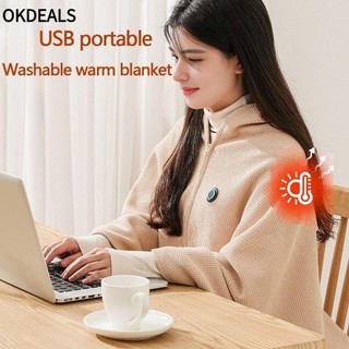 Okdeals Chăn sưởi bằng điện USB, Khăn choàng ấm có thể đeo được mùa đông, 3 cấp độ sưởi ấm có thể giặt được Tấm sưởi văn phòng