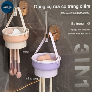 Cọ Trang Điểm Hộp Vệ Sinh Cọ Bọt Biển Giặt Khô Bụi Bột Puff Tẩy Tế Bào Chết Hộp Dụng Cụ Trang Điểm Giá Phơi