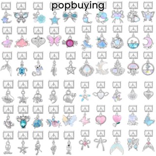 100 Chiếc Quyến Rũ Mặt Dây Cho Vòng Tay Mô Đun Phong Cách Ý Liên Kết Charm Fit 9 Mm Vòng Tay Thép Không Gỉ DIY Trang Sức Làm