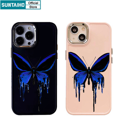 Suntaiho Thẩm Mỹ Thanh Lịch Vỏ Điện Thoại Họa Tiết Bướm Cho Iphone 16 15 14 12 13 11 Pro Max IP 7 8 Plus Iphon X Xs XR Xs Max Silicon Mềm Cao Cấp Chống Sốc Ốp Lưng