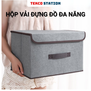 Hộp Vải Đựng Đồ, Quần Áo, Đồ Lót, Ga Giường Có Thể Gấp Gọn/ Thùng Đựng Đồ Đa Năng Có Nắp Đậy