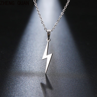 Thời Trang Thép Không Gỉ Vòng Cổ Lightning Bolt Mặt Dây Chuyền Lớp Dây Chuyền Cho Nữ Edgy Thiết Kế Độc Đáo Hàng Ngày Trang Sức Dự Tiệc Quà Tặng