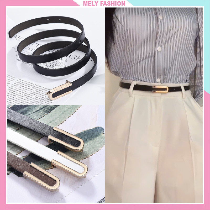 Thắt lưng da nữ bản nhỏ Mely Fashion da PU cao cấp khóa kim loại sang trọng dễ mix match phối đồ TL1