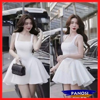 Váy ngắn 2 dây bản to đầm thiết kế dáng xòe bồng tiểu thư sang chảnh chất tafta cao cấp V64-PANOSI