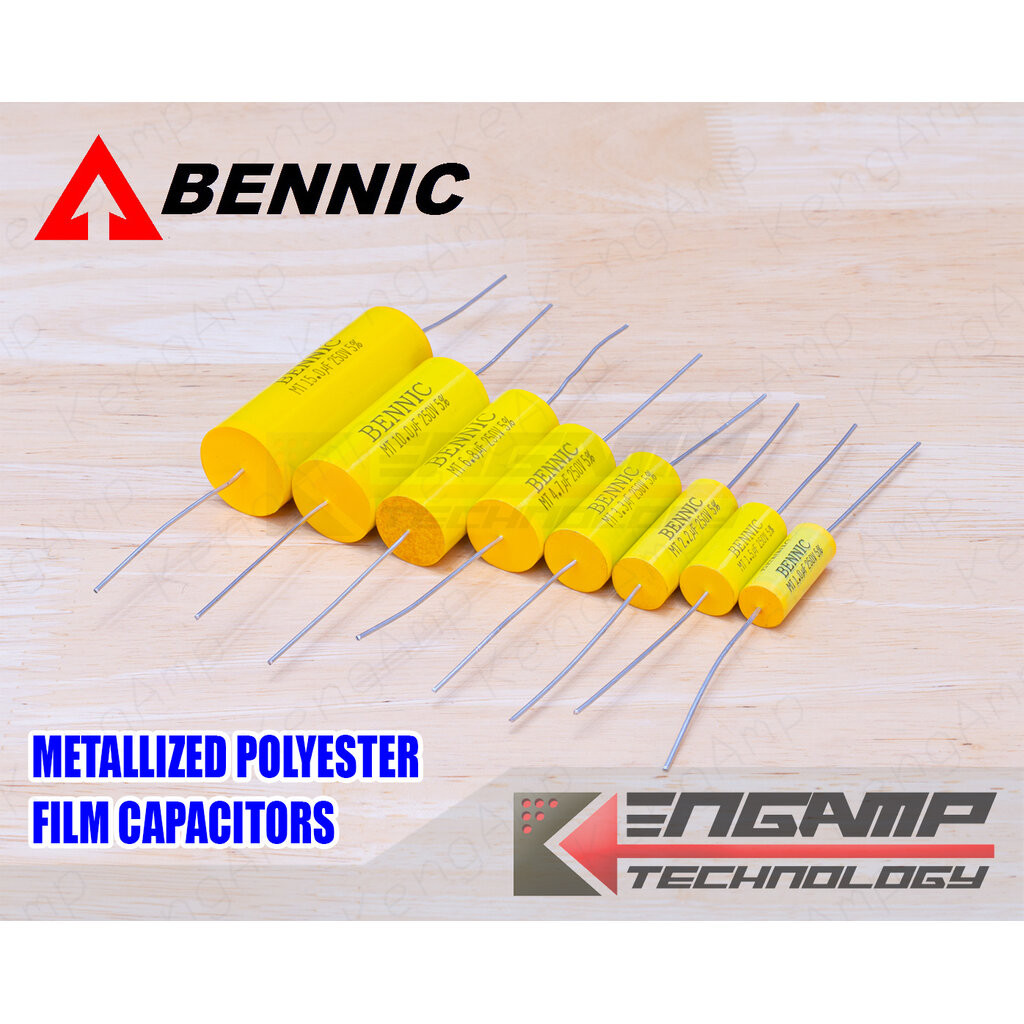 (❈) [F-CAP] BENNIC METALLIZED POLYESTER PHIM CAPACITORS 1uF 1.5uF 2.2uF 3.3uF 4.7uF 6.8uF 10uF 15uF 