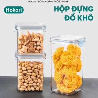 {GIÁSIÊURẺ}  Hộp đựng đồ khô vuông Hokori 750ml / 1000ml/ 1500ml Chính Hãng Việt Nhật