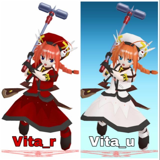 Mô hình giấy anime girl Magical Girl Lyrical Nanoha A's "Vita (Remake)"