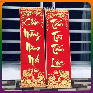 Cặp liễn nhung câu đối đỏ loại lớn trang trí-Chúc Tết -Tết. [VĂN PHÒNG PHẨM AN PHÁT]