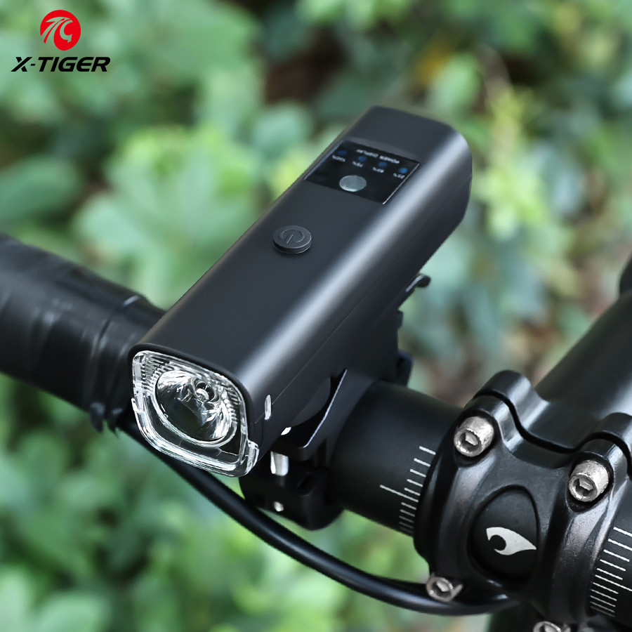 Bộ đèn pha còi X-TIGER Đèn xe đạp Màn hình điện Đèn pin xe đạp MTB Đèn trước đường chống nước Chiếu sáng ngoài trời