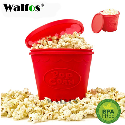 Walfos Cấp Thực Phẩm Silicon Bắp Rang Hộp Đựng DIY Silicon Lò Vi Sóng Bắp Rang Hộp Đựng Xô Như Thể Hiện Trên TV